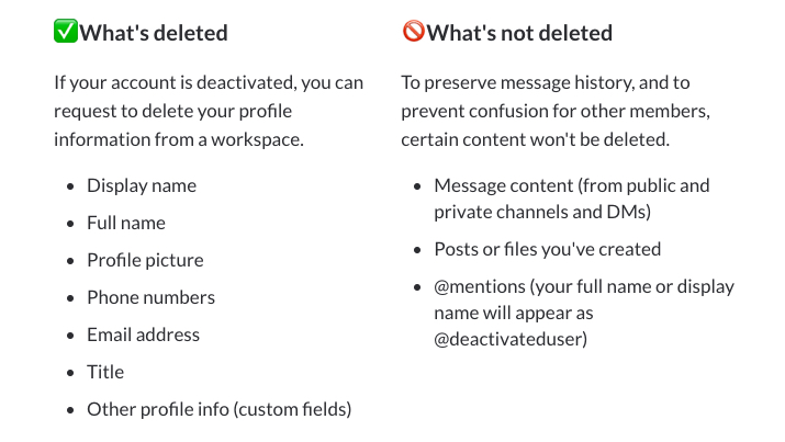 Slack GDPR Deletion